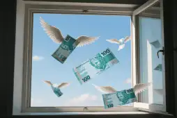 dinheiro voando pela janela para representar os ladrões do seu dinheiro